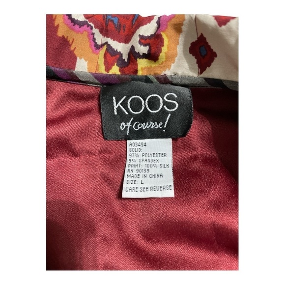 Koos of Course Double sided Blazer Jacket Silk Floral Paisley Quilted and lined - Picture 7 of 9